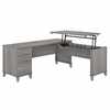 Bush Business Furniture Somerset 72W 3 Position Sit to Stand L Shaped Desk in Platinum Gray SET014PG